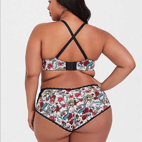 Nwt Torrid Tattoo Print Microfiber push up plunge - Picture 3 of 6